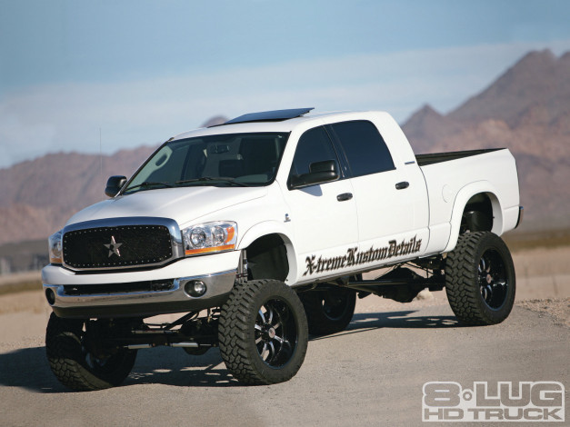 Обои картинки фото 2006, dodge, ram, 2500, overwhelming, stealth, автомобили, custom, pick, up