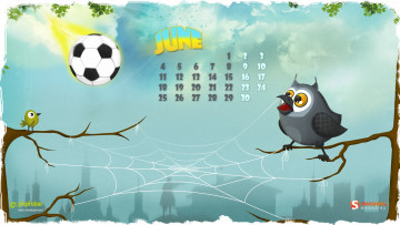 обоя календари, рисованные, векторная, графика, футбольный, мяч, сова