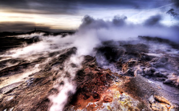 Картинка природа стихия небо дым вулкан