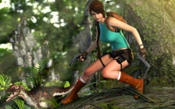 Картинка 3д графика fantasy фантазия оружие лес девушка