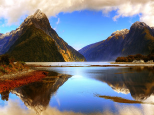 обоя природа, горы, озеро, новая, зеландия