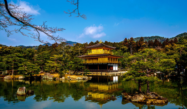 Обои картинки фото kyoto,  japan, города, - буддийские и другие храмы, горы, храм, парк