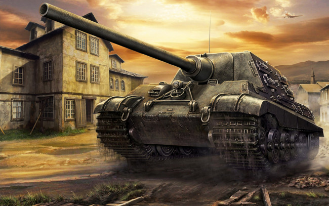 Обои картинки фото рисованное, армия, ww2, tank, war, jagdtiger