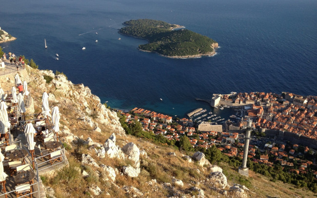 Обои картинки фото города, дубровник , хорватия, вид, панорама, сверху