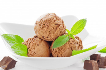 Картинка еда мороженое +десерты мята шоколад шоколадное