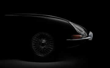 Картинка автомобили фрагменты+автомобиля темный фон jaguar e-type