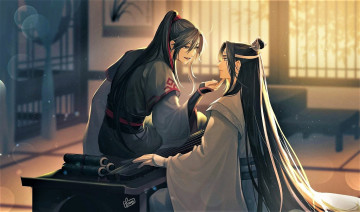Картинка аниме mo+dao+zu+shi вэй усянь лань ванцзы гуцинь стол