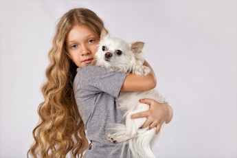 Картинка разное дети девочка собака