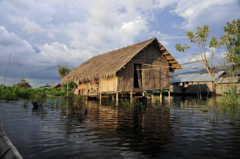Картинка myanmar inle lake разное сооружения постройки бирма