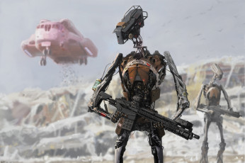 Картинка фэнтези роботы +киборги +механизмы оружие