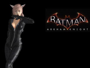 обоя batman,  arkham knight, видео игры, фон, взгляд, девушка, логотип