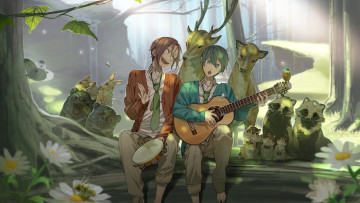 Картинка аниме free еноты арт олени nanase haruka гитара животные бурундуки парни matsuoka rin лес кролики