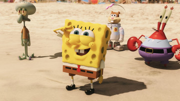 обоя кино фильмы, the spongebob movie,  sponge out of water, фон, персонаж