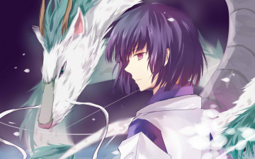 Картинка аниме spirited+away дракон парень haku