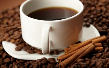 Картинка еда кофе +кофейные+зёрна корица зерна чашка