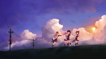Картинка аниме yuru+yuri фон взгляд девушки