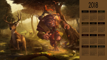 Картинка календари видеоигры природа погоня мужчина олень существо растения