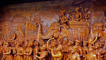 Картинка разное рельефы +статуи +музейные+экспонаты скульптура шиваджи крепость аклуж барельеф индия