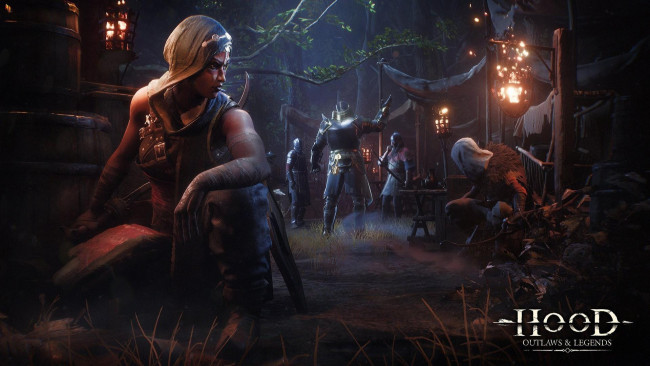 Обои картинки фото видео игры, hood,  outlaws & legends, люди, бочки, рыцарь