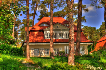Картинка германия плау ам зее города здания дома дом цветы деревья