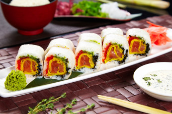 Картинка еда рыба +морепродукты +суши +роллы японский