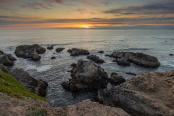 Картинка природа восходы закаты солнце горизонт пляж океан