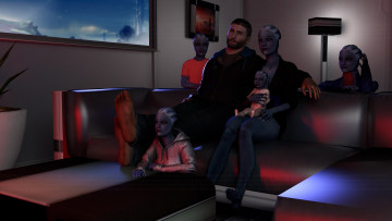Картинка видео+игры mass+effect мужчина взгляд фон семья