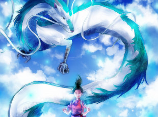 Картинка аниме spirited+away тихиро хаку дракон
