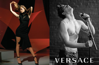 обоя бренды, versace, парень, микрофон, версаче, gigi, hadid, блондинка, модель