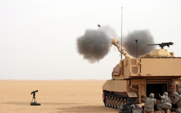 Картинка техника военная+техника выстрел пустыня