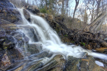 Картинка природа водопады пена камни поток вода