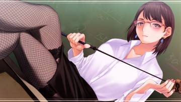 Картинка аниме loveplus чулки девушка очки