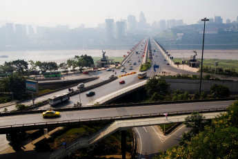 Картинка города мосты Чунцин путепровод китай