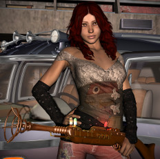 Картинка 3д графика fantasy фантазия оружие девушка