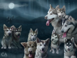 Картинка рисованные животные собаки собака щенки