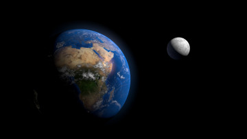 Картинка космос земля луна