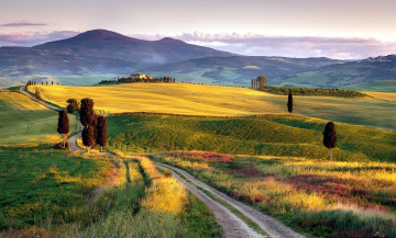 Картинка тоскана италия природа дороги