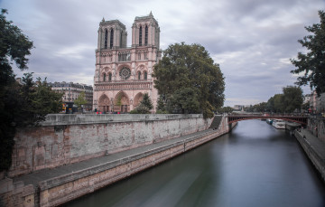 Картинка notre+dame города париж+ франция река собор
