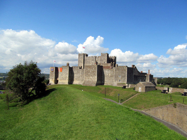 Обои картинки фото castle keep, dover, kent, uk, города, замки англии, castle, keep