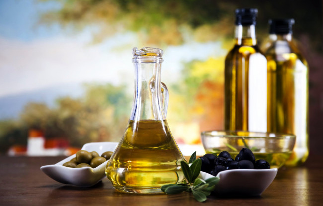 Обои картинки фото еда, оливки, масло, маслины, оливковое