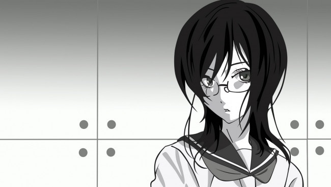 Обои картинки фото аниме, sayonara zetsubo sensei, очки, девушка