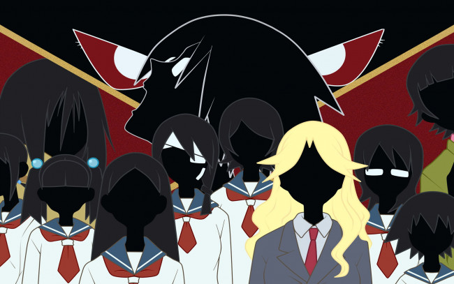 Обои картинки фото аниме, sayonara zetsubo sensei, девочки, глаза, учитель, школьницы