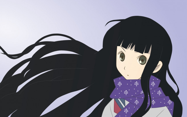 Обои картинки фото аниме, sayonara zetsubo sensei, шарф, лицо, волосы, девочка