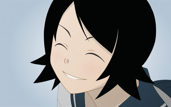 Обои картинки фото аниме, sayonara zetsubo sensei, улыбка, лицо, девочка