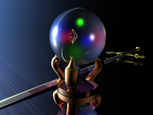 Картинка 3д графика другое тёмный меч шар
