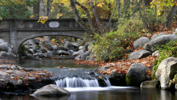 Картинка природа реки озера мост камни