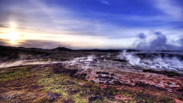 Картинка icelandic landscape природа стихия источники исландия термальные