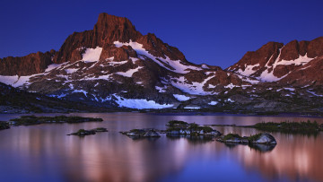 Картинка природа горы вечер озеро