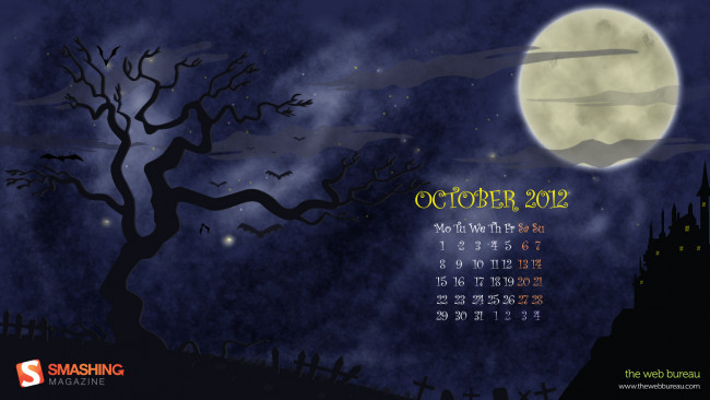 Обои картинки фото календари, рисованные, векторная, графика, дерево, луна, ночь