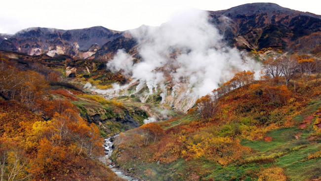 Обои картинки фото steamboat, geyser, in, colorado, природа, стихия, горы, речка, гейзер
